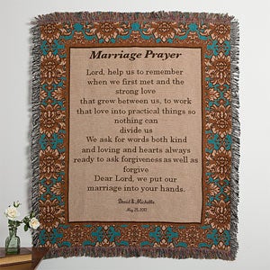 Personalized Wedding Afghan - Wedding Prayer - 10617