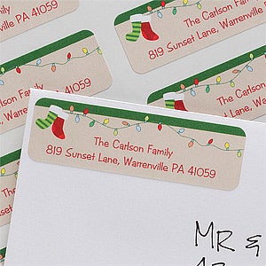 ... Holiday Return Address Labels - Christmas Stockings - Christmas Cards