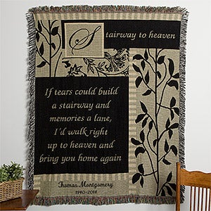 Personalized Memorial Afghan - Stairway to Heaven - 10652
