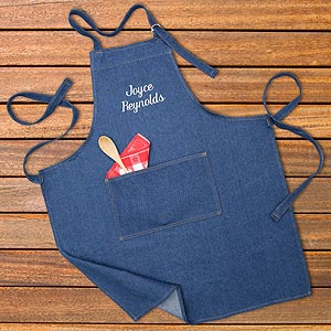 Embroidered Denim Apron  - 1067