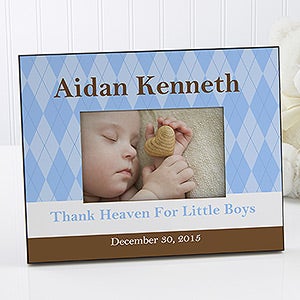 Personalized Baby Photo Frame - Classic Argyle - 10692