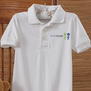 Personalized Twins Polo Shirt - Double Trouble Personalized Twins Polo Shirt - Double Trouble