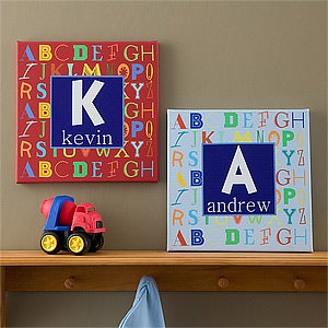 Personalized Canvas Art for Boys - Alphabet Name Art - 10722