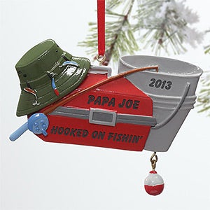 Personalized Fishing Christmas Ornament - Tackle Box - 10745