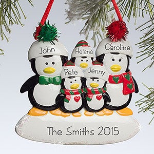 Personalized Family Christmas Ornaments - Penguins - 10775