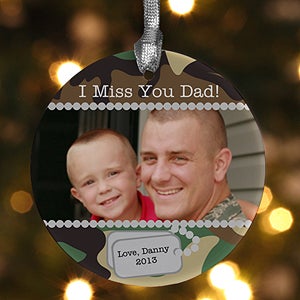 Military Photo Christmas Ornaments - Camo - 10796