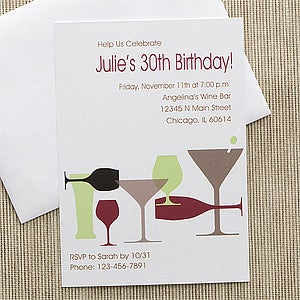 Personalized Birthday Invitations - Raise Your Glass - 10841