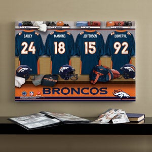 Personalized Denver Broncos NFL Locker Room Canvas Print - 10847