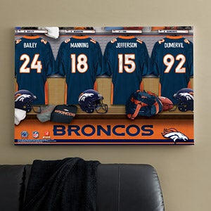 Personalized Denver Broncos NFL Locker Room Canvas Print - 10847