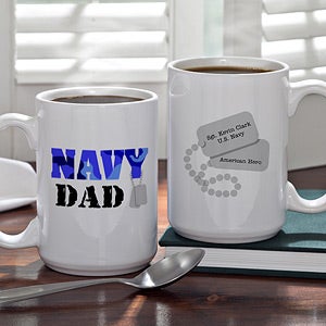 Personalized Military Coffee Mugs - Army & Navy Supporters - 10865