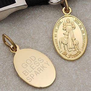 St. Francis 24K Personalized Pet Medal - 1087