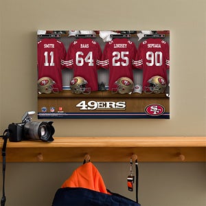 Personalized San Francisco 49ers NFL Locker Room Canvas Print - 10873