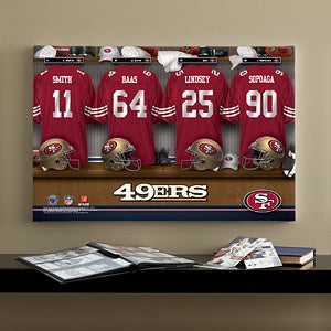 Personalized San Francisco 49ers NFL Locker Room Canvas Print - 10873