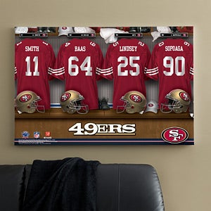 Personalized San Francisco 49ers NFL Locker Room Canvas Print - 10873