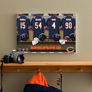 Personalized Chicago Bears NFL Locker Room Canvas Print - 10874