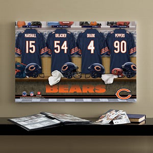 Personalized Chicago Bears NFL Locker Room Canvas Print - 10874