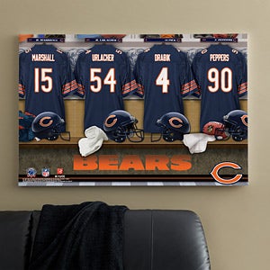Personalized Chicago Bears NFL Locker Room Canvas Print - 10874
