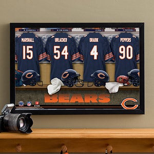 Personalized Chicago Bears NFL Locker Room Canvas Print - 10874