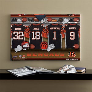 Personalized Cincinnati Bengals NFL Locker Room Canvas Print - 10875