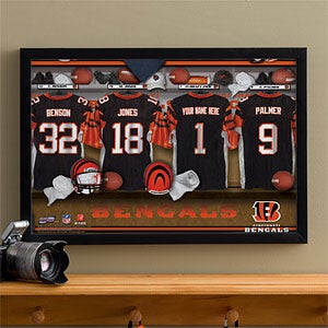 Personalized Cincinnati Bengals NFL Locker Room Canvas Print - 10875