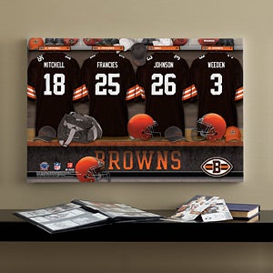 Personalized Cleveland Browns NFL Locker Room Canvas Print - 10887