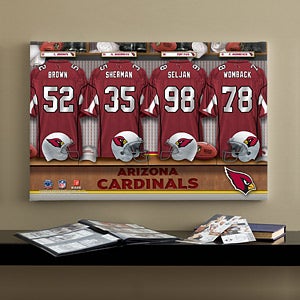 Personalized Arizona Cardinals NFL Locker Room Canvas Print - 10889
