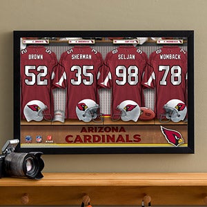 Personalized Arizona Cardinals NFL Locker Room Canvas Print - 10889