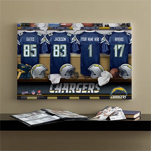 Personalized San Diego Chargers NFL Locker Room Canvas Print - 10890