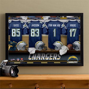 Personalized San Diego Chargers NFL Locker Room Canvas Print - 10890