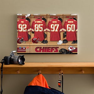 Personalized Kansas City Chiefs NFL Locker Room Canvas Print - 10891