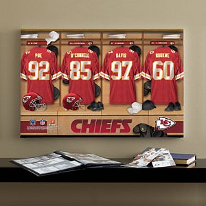 Personalized Kansas City Chiefs NFL Locker Room Canvas Print - 10891