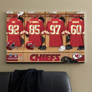 Personalized Kansas City Chiefs NFL Locker Room Canvas Print - 10891