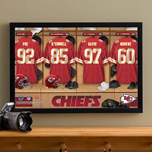 Personalized Kansas City Chiefs NFL Locker Room Canvas Print - 10891