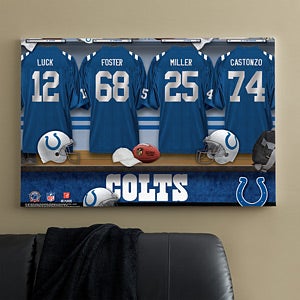 Personalized Indianapolis Colts NFL Locker Room Canvas Print - 10892