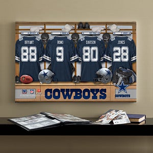 Personalized Dallas Cowboys NFL Locker Room Canvas Print - 10893