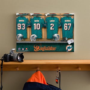 Personalized Miami Dolphins NFL Locker Room Canvas Print - 10894