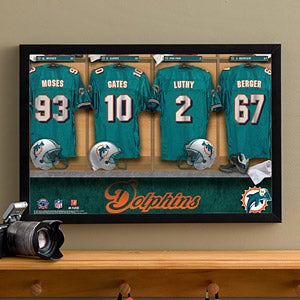 Personalized Miami Dolphins NFL Locker Room Canvas Print - 10894