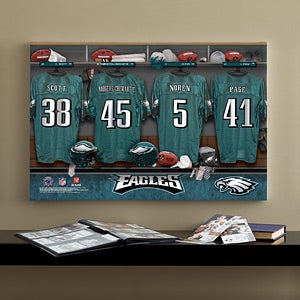 Personalized Philidelphia Eagles NFL Locker Room Canvas Print - 10895