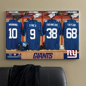 Personalized New York Giants NFL Locker Room Canvas Print - 10897