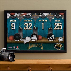 Personalized Jacksonville Jaguars NFL Locker Room Canvas Print - 10898