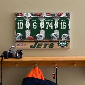 Personalized New York Jets NFL Locker Room Canvas Print - 10899
