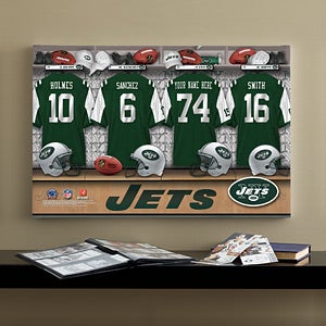 Personalized New York Jets NFL Locker Room Canvas Print - 10899