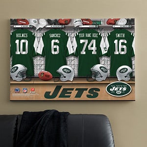Personalized New York Jets NFL Locker Room Canvas Print - 10899