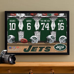 Personalized New York Jets NFL Locker Room Canvas Print - 10899