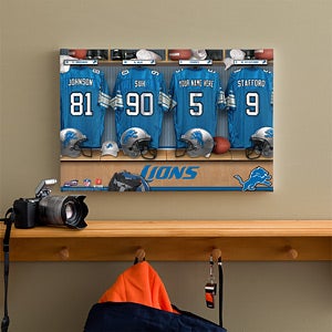 Personalized Detroit Lions NFL Locker Room Canvas Print - 10900
