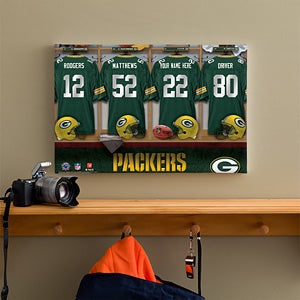 Personalized Green Bay Packers NFL Locker Room Canvas Print - 10901