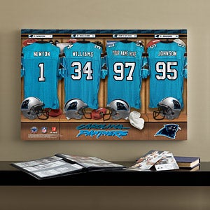 Personalized Carolina Panthers NFL Locker Room Canvas Print - 10902
