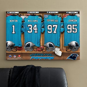Personalized Carolina Panthers NFL Locker Room Canvas Print - 10902