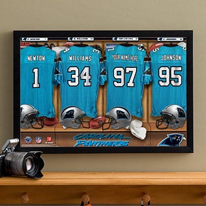 Personalized Carolina Panthers NFL Locker Room Canvas Print - 10902