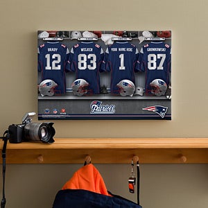 Personalized New England Patriots NFL Locker Room Canvas Print - 10907
